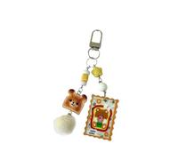 Porte-clés à Pendentif Perlé & Timbro de Biscuit Ours Dessin Animé Mignon, Charme pour Chaîne de Téléphone, Décoration Ciondolo pour Sac à Dos & Sac à Main