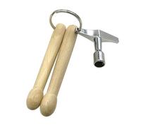 Porte-clés à percussion professionnel en bois et baguettes de batterie portables réglables avec