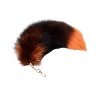 Porte-clés à pompon en forme de queue de renard dégradé de couleur, ornements suspendus, porte-clés à breloques simples, décoration, pendentif de sac, accessoires de sac à main, renards, breloque