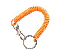 Porte-clés à ressort spiralé de 18 cm, cordon élastique for téléphone avec mousqueton for clés anti-perte(Oranje)