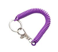 Porte-clés à ressort spiralé de 18 cm, cordon élastique for téléphone avec mousqueton for clés anti-perte(Lila)