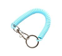 Porte-clés à ressort spiralé de 18 cm, cordon élastique for téléphone avec mousqueton for clés anti-perte(Donker Blauw)