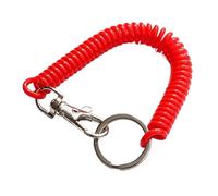 Porte-clés à ressort spiralé de 18 cm, cordon élastique for téléphone avec mousqueton for clés anti-perte(Rot)