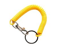 Porte-clés à ressort spiralé de 18 cm, cordon élastique for téléphone avec mousqueton for clés anti-perte(Geel)