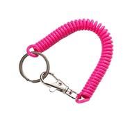 Porte-clés à ressort spiralé de 18 cm, cordon élastique for téléphone avec mousqueton for clés anti-perte(Rose Red)