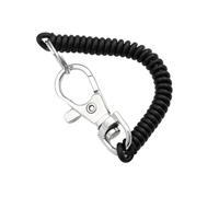 Porte-clés à ressort spiralé de 18 cm, cordon élastique for téléphone avec mousqueton for clés anti-perte(Svart)