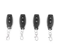 Porte-clés à Télécommande D'entrée sans Clé, Systèmes D'entrée sans ntivol, 4 PCS Télécommande sans Fil Interrupteur en Métal Porte-clés Noir pour Porte de Garage 12V 433MHz