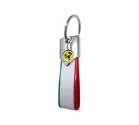 Porte-clés Abarth, carbone tricolore avec logo Abarth Scorpione jaune