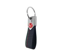 Porte-clés Abarth, carbone tricolore avec logo Abarth Scorpione rouge