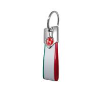 Porte-clés Abarth, carbone tricolore avec logo Abarth Scorpione rouge