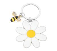 Porte-clés Abeille au Design Réaliste avec Fleur de Marguerite | Décoration de Sac de Rangement Résistant aux Rayures avec Motif Floral