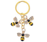 Porte-clés abeille pour femme, porte-clés émaillé pour femme, porte-clés bourdon avec pompon, accessoires de sac à main, porte-clés amusant pour portefeuille, sac à main, sac à dos, accessoires