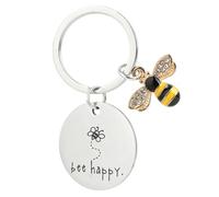 Porte-Clés Abeille,pour Hommes Femmes,Bee Happy Porte-Clés, Design Abeille Charmant, Idéal pour Voiture, Sac, Cadeau Parfait pour Anniversaires, Noël, Graduation pour Amis et Famille