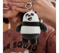 Porte-clés accessoire de sac en peluche nounours noir et blanc de bande dessinée, doux et extensible Taille UniqueCartoonAcier inoxydable