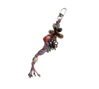 Porte-clés accessoire de suspension de ouleur, conception unique, chaîne de sangle de téléphone en perles pour sacs, clés de téléphone, pendentif fleur en perles, porte-clés multi-usages