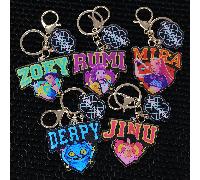 Porte-clés acrylique double face Demonhunter K-Pop, décoration de sac à dos, charm de téléphone, produits dérivés pour fans, articles de collection anime, cadeaux de Noël et d'Halloween M,tigre,Z,J,RP