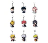 Porte-clés acrylique en décoration murale de sac de bande dessinée, avec les personnages Sasuke Uchiha, Sakura Haruno, Kakashi Hatake. Pendentif de dessin animé mignon Y2K, convenant pour les sacs à b