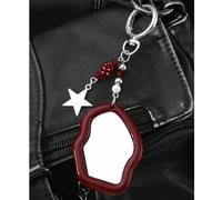 Porte-clés acrylique mode exquis cool Y2k, porte-clés miroir rouge pour femmes et porte-clés pentagramme, miroir en forme de nœud papillon et nuage, pendentif de mode pour sac, breloques de mode pour