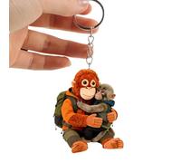 Porte-clés acrylique orang-outan, détail en peluche douce | Décoration de à tendance pour ' du quotidien, détails en peluche douce, parfait pour un