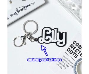 Porte-clés acrylique personnalisé à double couche - étiquette personnalisée avec alphabet DIY, accessoire parfait pour la rentrée scolaire pour les étudiants, glamour du Nouvel An UnicoloreAcier inoxy