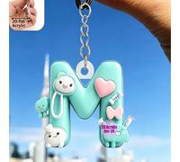 [Porte-clés acrylique plat 2D]Porte-clés infirmière mignon 26 lettres, porte-clés de Noël, porte-clés de voiture, porte-clés mignon, accessoires de porte-clés, accessoires de mode, peut être assorti a