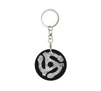 Porte-Clés Adaptateur DJ 45 tours platine vinyle, Chaîne De Clés Métal Porte Clef Keychain pour Femme Hommes