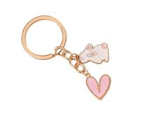 Porte-clés Adorables Lapins Couronnés En Alliage Robuste Avec Accent De Cœur Et Lapins Pour Les Femmes Amoureuses La Mode