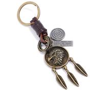Porte-clés Aigle en Métal et Cuir, Porte clé Porte Clef Cadeau Personnalisé, Porte-clés de Eagle, Porte-bonheur, Key Ring