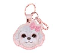 Porte-clés AirTag pour Tracker GPS Nimmy Friends Bichon avec Fixation en Métal Rose