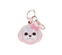 Porte-clés AirTag pour Tracker GPS Nimmy Friends Bichon avec Fixation en Métal Rose
