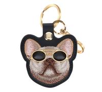 Porte-clés AirTag pour Tracker GPS Nimmy Friends Bulldog avec Fixation en Métal Noir