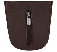 Porte-clés - AKZENT - Demi-lune classique - Cuir véritable vache - Marron - Compact avec compartiment pièces/cartes