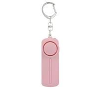 Porte-clés alarme personnelle rose, matériau ABS, volume 130 dB, lumière LED incluse, unité de protection mobile, idéal pour les crises
