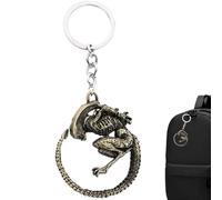 Porte-clés Alien, Porte-clés en métal | Pendentif drôle de Sac Extraterrestre en métal,Pendentif de Sac Figurine drôle et Cool soigneusement sculpté pour Les Fans de Science-Fiction et Les cinéphiles