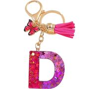 Porte-clés Alphabet - D/Rose/Papillon KP37948