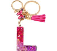 Porte-clés alphabet - L/Rose/Papillon KP37956