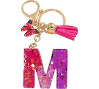 Porte-clés alphabet - M/Rose/Papillon KP37957