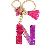 Porte-clés alphabet - N/Rose/Papillon KP37958