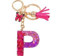 Porte-clés alphabet - P/Rose/Papillon KP37960