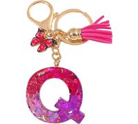 Porte-clés alphabet - Q/Rose/Papillon KP37961
