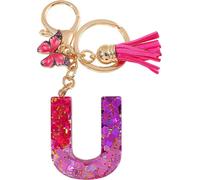 Porte-clés alphabet - U/Rose/Papillon KP37965