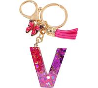 Porte-clés Alphabet - V/Rose/Papillon KP37966