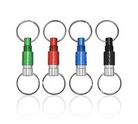 Porte-Clés Amovibles 4 Pièces, Porte-Clés Amovibles, Porte-Clés Créatifs en Métal, Porte-Clés À Double Anneau