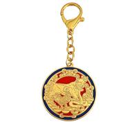 Porte-clés amulette annuelle Feng Shui 2025 - Buffle doré, coq et serpent, doré, 12*5*cm