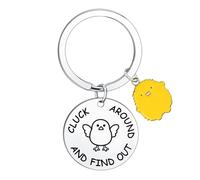 Porte-clés amusant en forme de poulet - Cadeau pour les amateurs de poulets - Cadeau pour femme - Cadeau porte-bonheur - Cadeau pour les amoureux des animaux - Cadeau fou pour femme - Emballez et