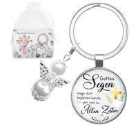 Porte-clés ange gardien avec carte, Ange Gardien Pendentif, Cadeaux de communion pour fille garçon, pour Décorations de Fête D'anniversaire, Cadeaux de Baptême