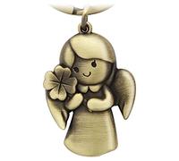 Porte-CléS Ange Gardien, Pendentif Ange TrèFle à Quatre Feuilles En MéTal, Votre Partenaire De Voiture, Pendentif Porte-Bonheur, Cadeau Permis De Conduire Voiture, Alliage De Zinc, Chromé Brillant