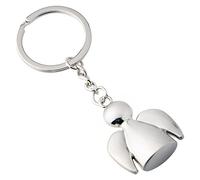 Porte-clés ange gardien,porte-clés de voiture ange gardien porte-bonheur en argent,Pendentif élégant en métal,pour de Couple Cadeau de Trousseau Anniversaire