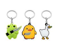 Porte-Clés Animal De Dessin Animé en PVC 3 Pièces, Porte-Clés Animal avec Couteau, Porte-Clés Pendentif Drôle, Accessoires De Sac Mignons, Accessoires Clés pour Enfants