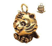 Porte-clés animal en laiton - Pendentif ailé de tigre, accessoire de charme mignon amusant, petit design léger | Parfait pour sac, portefeuille, sac à dos, femme, homme, anniversaire, Nouvel An